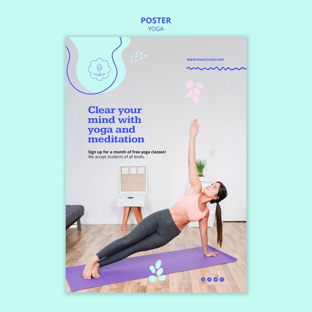 Volantino modello di annuncio yoga