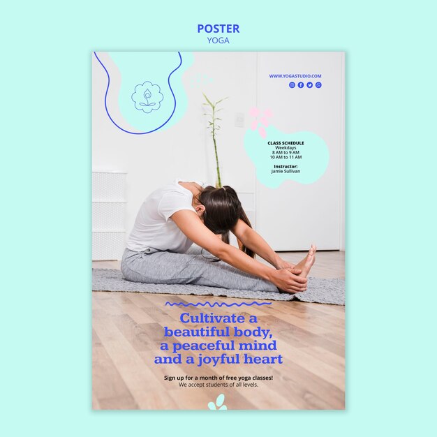 Volantino modello yoga annuncio