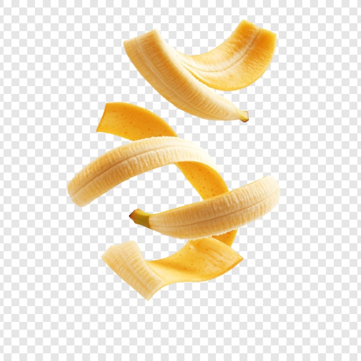 PSD gratuito volo dinamico della buccia di banana uno studio stravagante in giallo