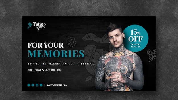 Gratis PSD voor je herinneringen tattoo banner