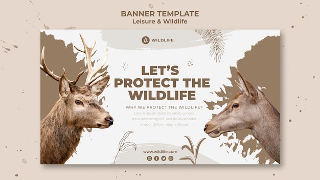 Voorbeeld van een banner voor recreatie en wilde dieren