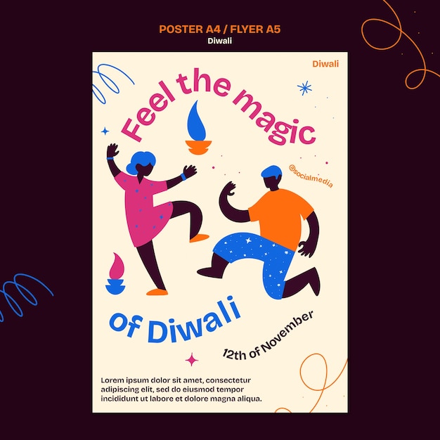 Gratis PSD voorbeeld van een diwali-poster