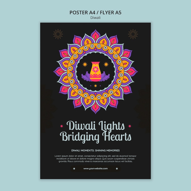 Gratis PSD voorbeeld van een diwali-poster
