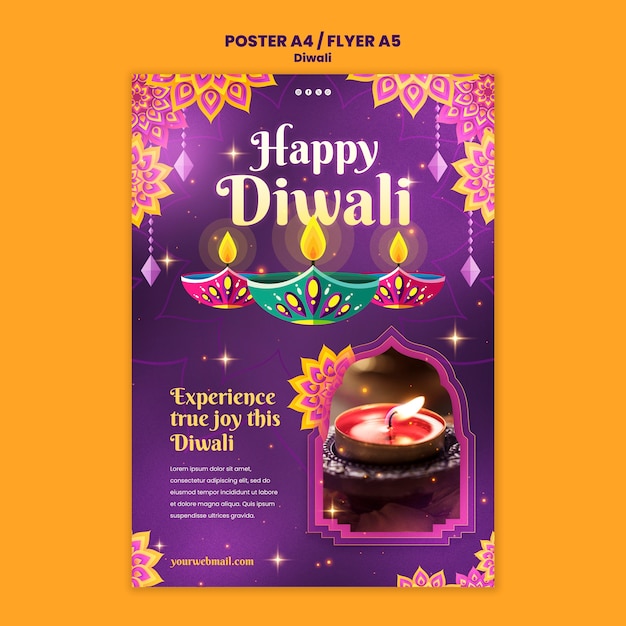 Gratis PSD voorbeeld van een diwali-poster