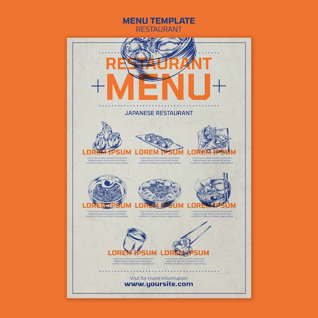 Voorbeeld van het menu van een restaurant met heerlijk eten