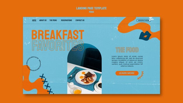 Vorm van de landingspagina van een ontbijtrestaurant