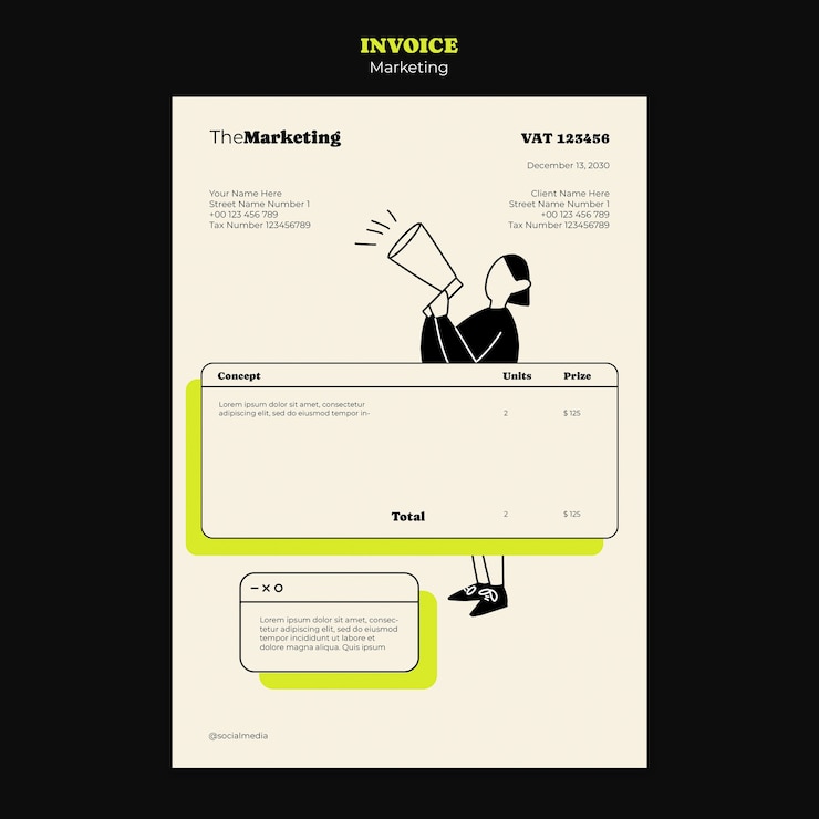 Gratis PSD vorm van factuur voor marketingstrategie