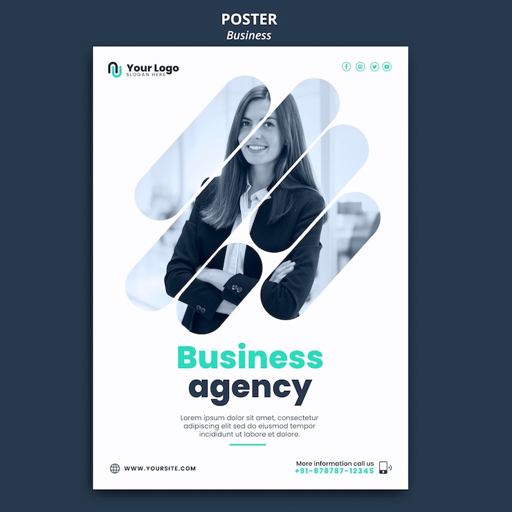 Gratis PSD vorm voor bedrijfsconceptposter