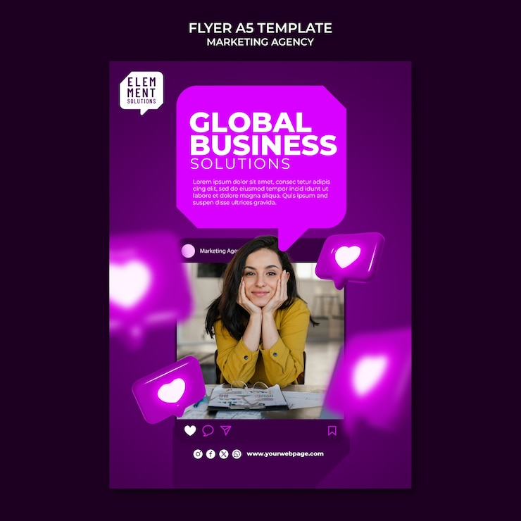 Gratis PSD vorm voor een poster met een marketingstrategie