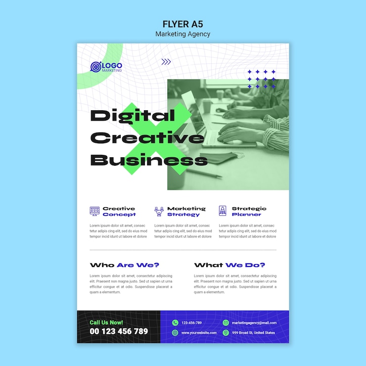 Gratis PSD vorm voor een poster met een marketingstrategie