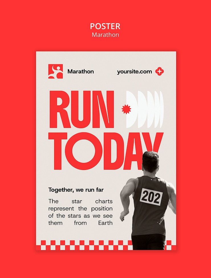 Gratis PSD vorm voor marathonevenement