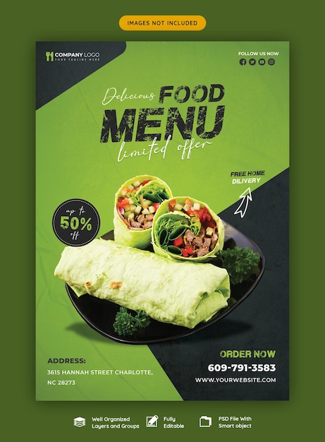 Vorm voor menu's en restaurantflyers