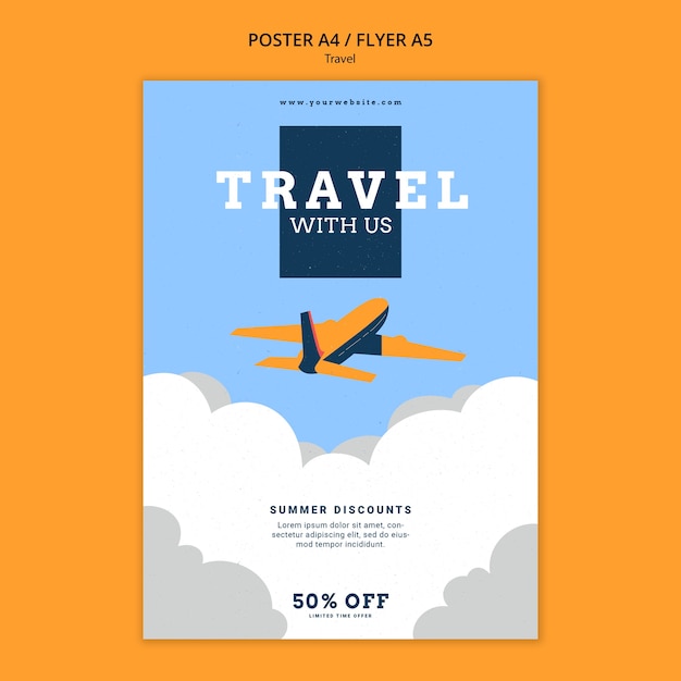 Gratis PSD vorm voor reis-avontuur poster