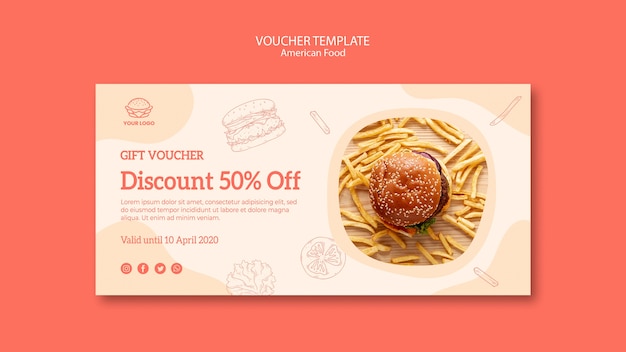 Gratis PSD voucher sjabloon met korting