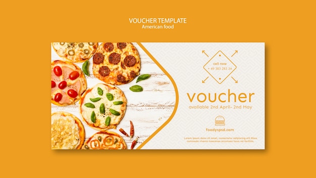 Gratis PSD voucher voor amerikaans eten