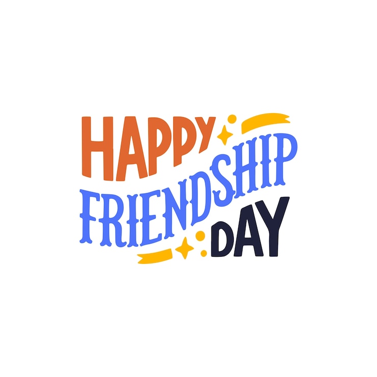 Gratis PSD vriendschapsdag lettering geïsoleerd