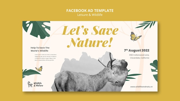 Vrije tijd en natuur facebook-advertentiesjabloon