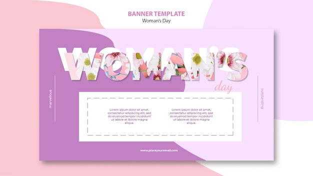 Gratis PSD vrouw dag banner sjabloonontwerp