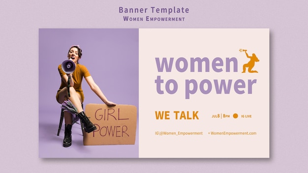 Gratis PSD vrouwen empowerment horizontale banner