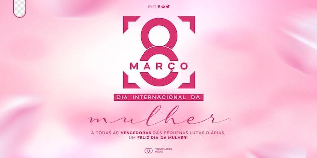 Gratis PSD vrouwendag social media-sjabloon dia internacional da mulher in brazilië