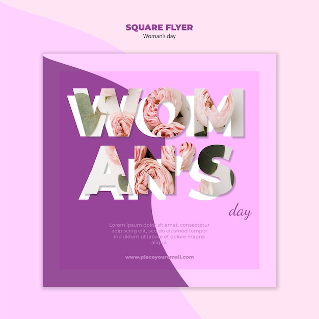 Gratis PSD vrouwendag vierkant flyer ontwerp