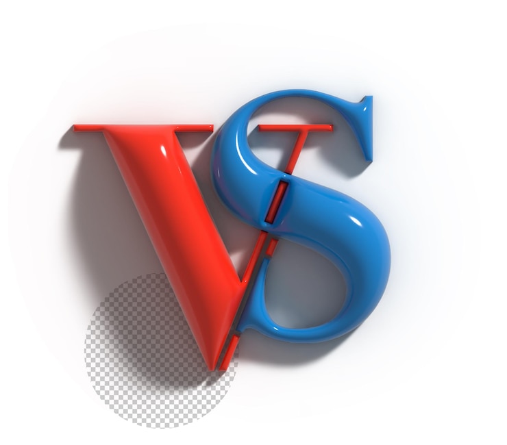 PSD gratuito vs rispetto al segno 3d render logo della lettera aziendale