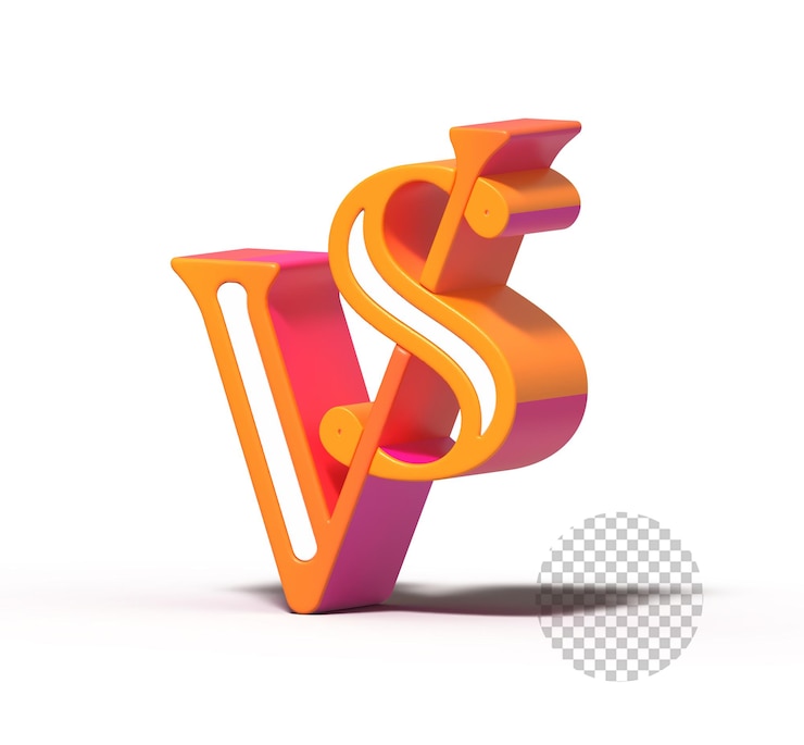 PSD gratuito vs versus sign 3d render logotipo de la carta de la empresa