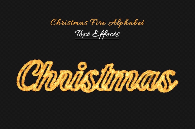 Vuur teksteffecten voor kerstmis