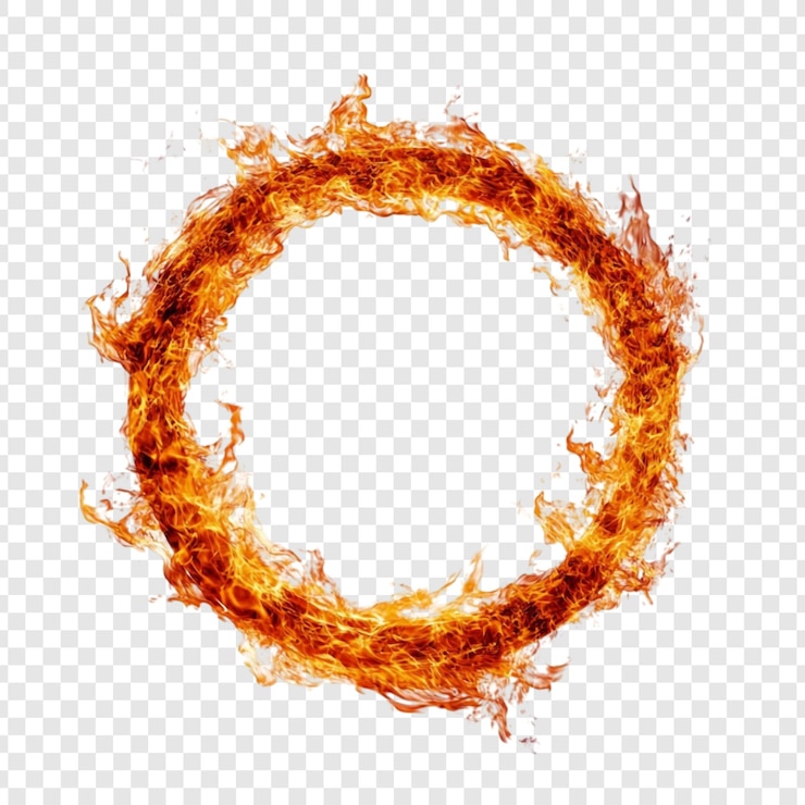 Gratis PSD vuurcirkel abstracte ring van brandend vuur