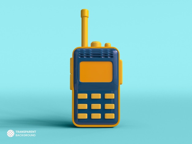 PSD gratuito walkie talkie icono aislado 3d render ilustración