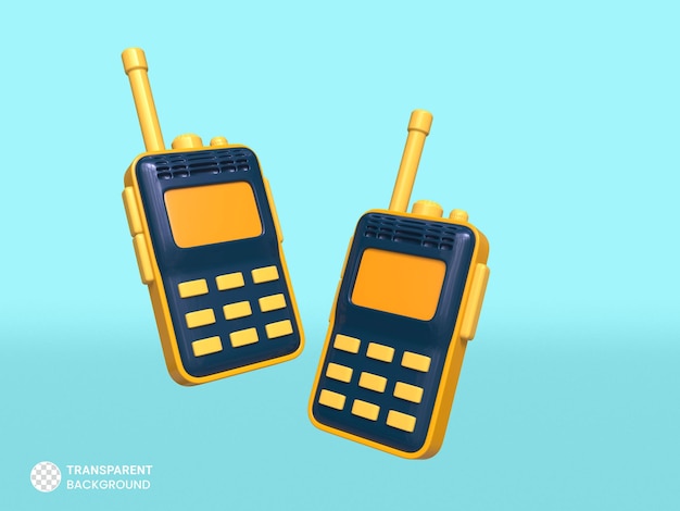 Walkie talkie icono aislado 3d render ilustración