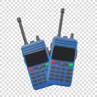 Gratis PSD walkie talkie radio transceiver geïsoleerd pictogram 3d render illustratie