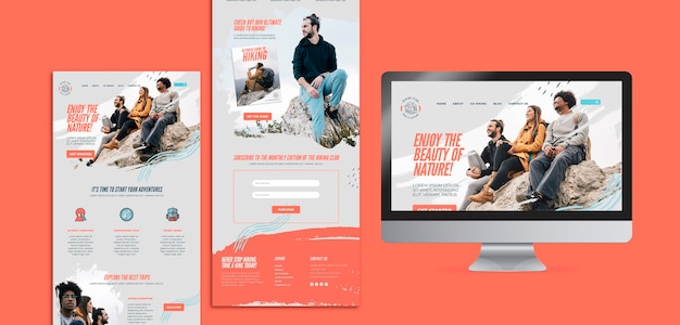 Wandelen concept website sjabloon