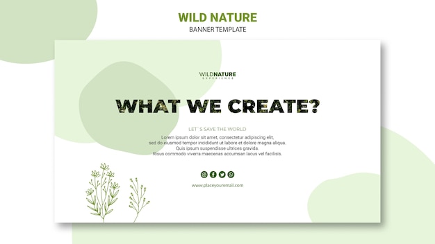 Gratis PSD wat we scheppen natuur banner sjabloon