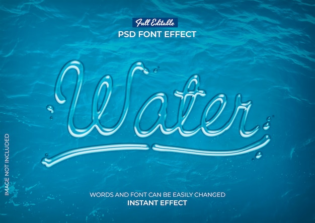 Gratis PSD water teksteffect