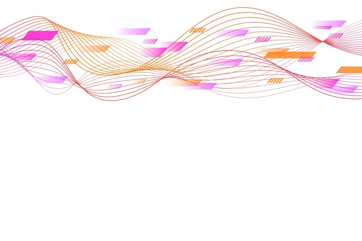 PSD Gratis wavy border with geometric shapes