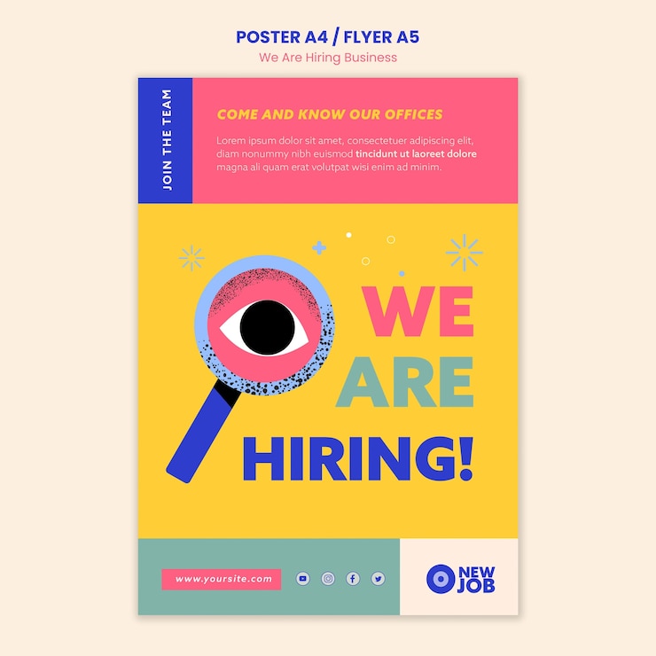 PSD Gratis we are hiring vertical poster template