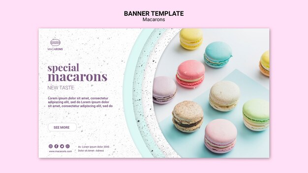 Gratis PSD we houden van macarons-sjabloon voor spandoek