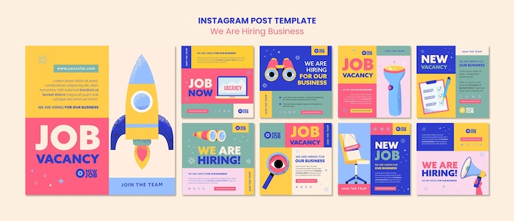 Gratis PSD we huren instagram-berichtenverzameling in