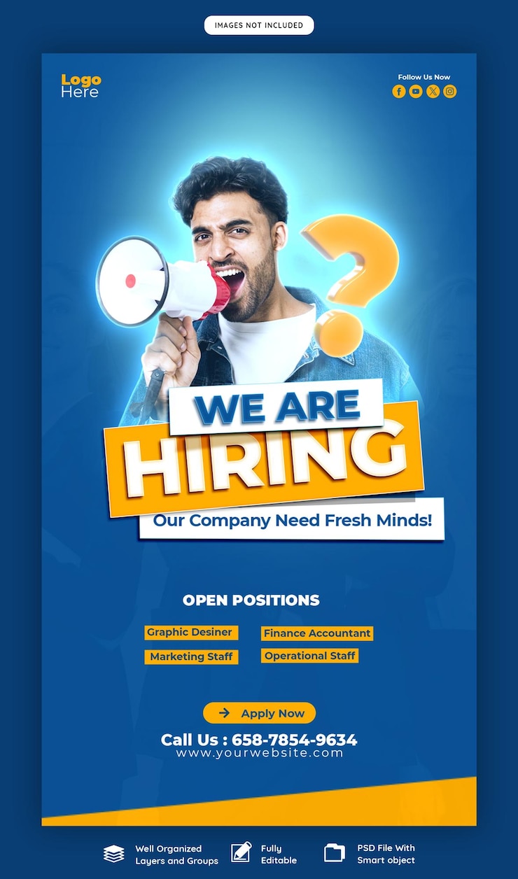 Gratis PSD we werven vacatures voor facebook en instagram.