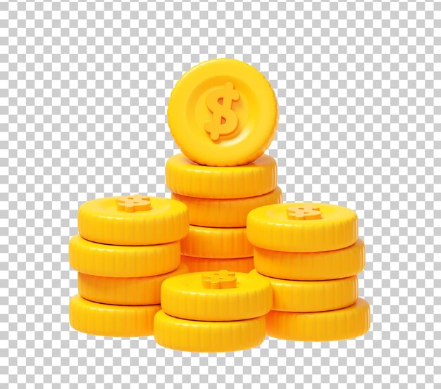 Wealth Symbol 3D Golden Coins Stack illustration