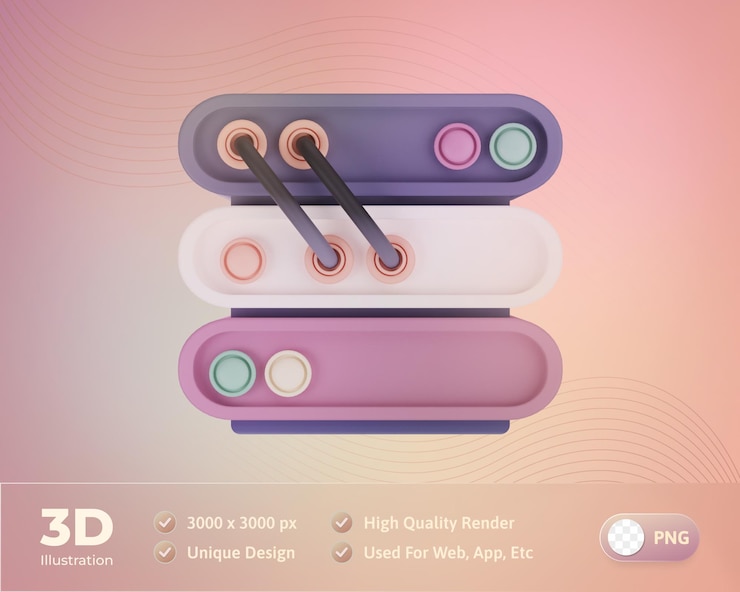 PSD gratuito web design icona server web 3d illustrazione