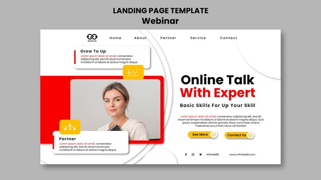 Webinar leerconcept bestemmingspagina sjabloon