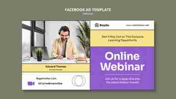 Gratis PSD webinarsjabloon met plat ontwerp