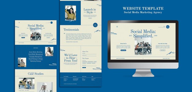 Webontwerpsjabloon voor social media marketingbureau