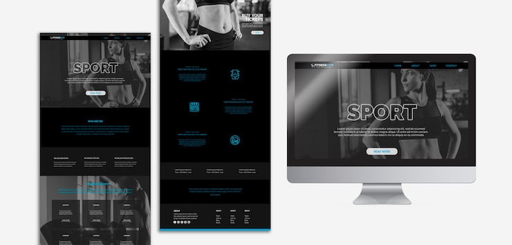 Gratis PSD website sjablonen met sport concept