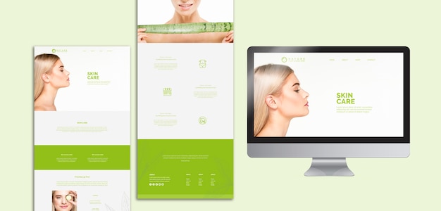 Website sjabloon collectie met schoonheid concept