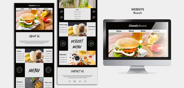 Website-sjabloon voor brunchconcepten