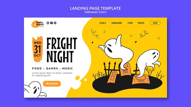 Gratis PSD websjabloon halloween-viering