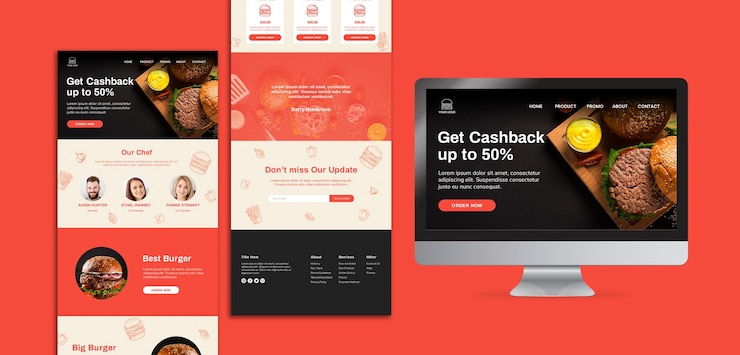 Gratis PSD websjabloon voor burgerrestaurant